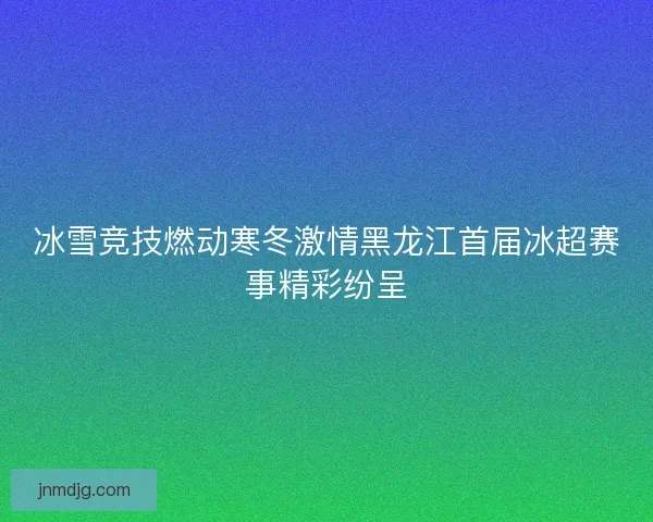 冰雪竞技燃动寒冬激情黑龙江首届冰超赛事精彩纷呈