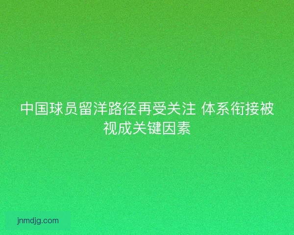 中国球员留洋路径再受关注 体系衔接被视成关键因素