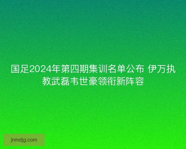 国足2024年第四期集训名单公布 伊万执教武磊韦世豪领衔新阵容